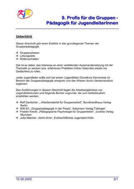 09 Profis fuer die Gruppen - Paedagogik fuer JugendleiterInnen.pdf