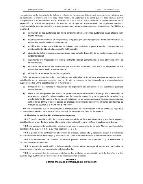 NOM-010-STPS-1999 - Normas Oficiales Mexicanas de Seguridad y ...