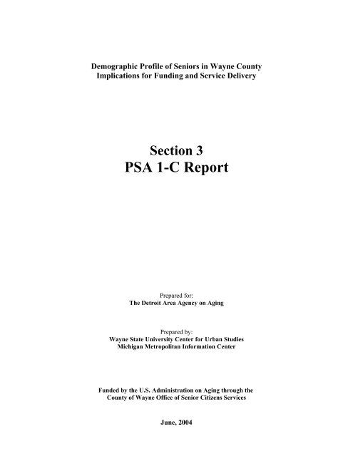 Demographic Profile of Senior in Wayne County, Michigan