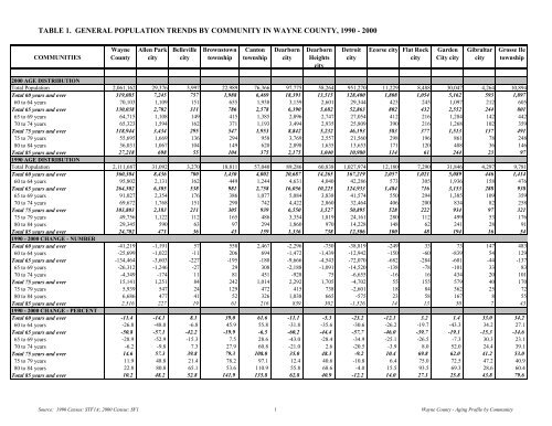 Demographic Profile of Senior in Wayne County, Michigan