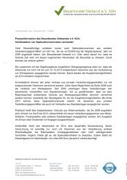 Presseinformation des Steuerberater-Verbandes e.V. KÃ¶ln ...