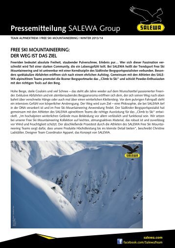 Free Ski Mountaineering (PDF) - Salewa