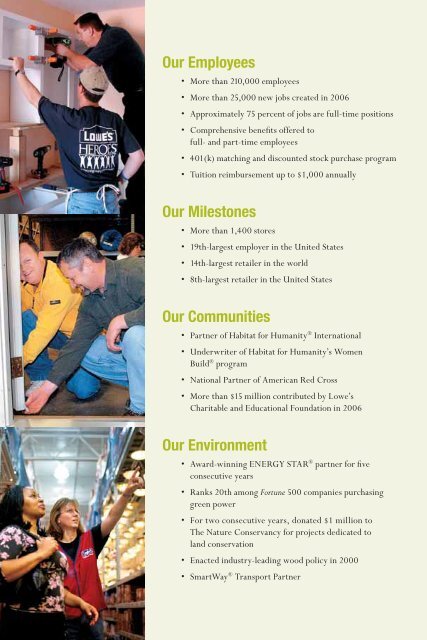 2006 Annual Report - Social Responsibility - Lowe's