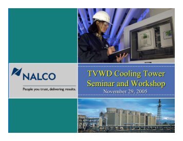 Nalco Company TVWD Cooling Tower Seminar and Workshop