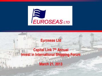 Euroseas Ltd - Capital Link Forum