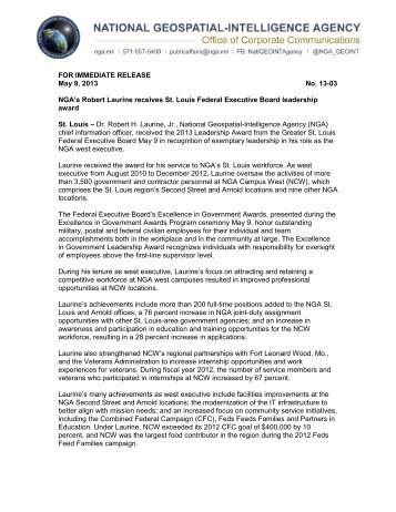 Press Release 2013-03 - National Geospatial-Intelligence Agency