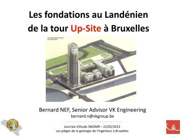 Les fondations au Landénien de la tour Up-Site à Bruxelles - sbgimr