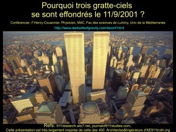 Pourquoi trois gratte-ciels se sont effondrés le 11/9/2001 ?