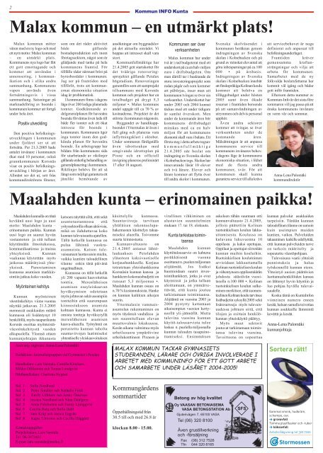 Kommuninfo nr 2 2005 - Skolor i Malax