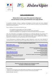 Note d'information PRDF - (DRJSCS) Rhône-Alpes