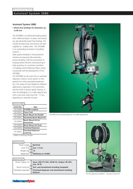 Automatic Bundling ats3080 hellermanntyton neutral brochure