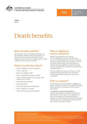 Death benefits - PSS