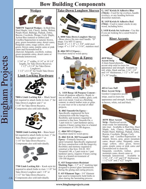 current catalog pdf - Bingham Projects