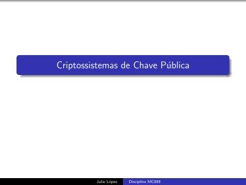 Criptossistemas de Chave PÃºblica