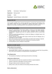 role description - Irish Bank Resolution Corporation Limited (in ...