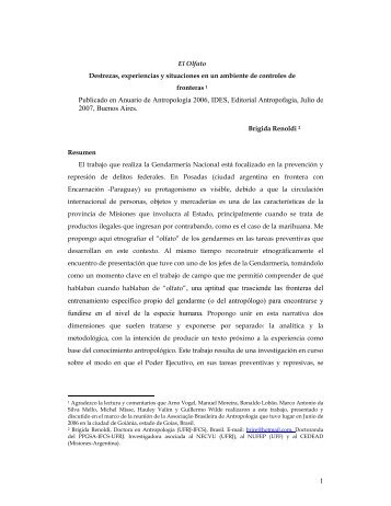 1 Publicado en Anuario de AntropologÃ­a 2006, IDES, Editorial ...