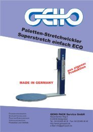 Paletten-Stretchwickler Superstretch einfach ECO - GEHO PACK ...