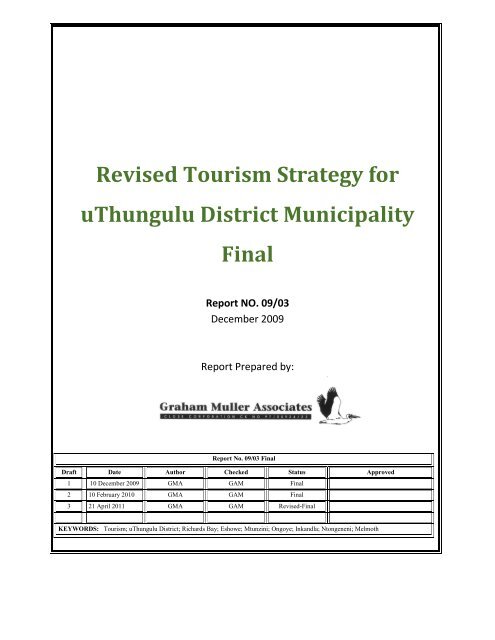 Revised Tourism Strategy for uThungulu District Municipality Final