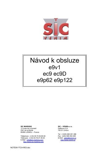 NÃ¡vod (CZ) - SIC-Venim s.r.o.