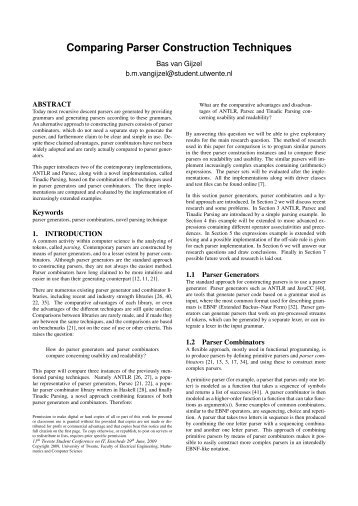 Comparing Parser Construction Techniques - Formal Methods and ...