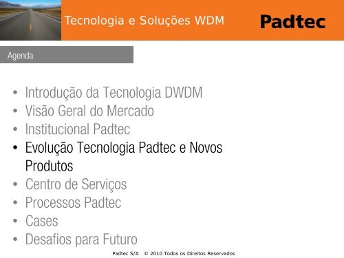 Tecnologia e Soluções WDM