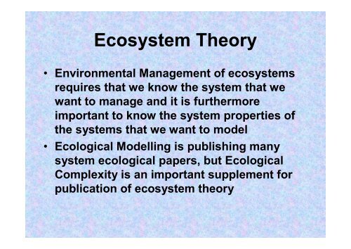 Ecological Modelling