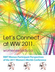 NWT Women Participant Perspectives of the 2011 Women's Worlds ...