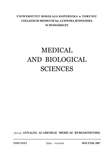 Medical and Biological Sciences XXI/3 - Collegium Medicum ...