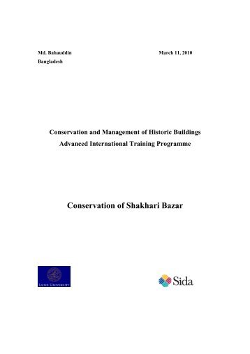 Conservation of Shakhari Bazar - HDM