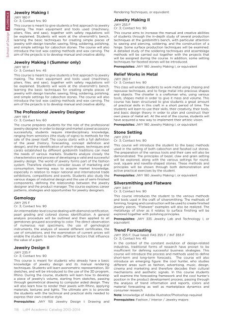aCademiC Catalog 2013-2014 - Lorenzo de Medici