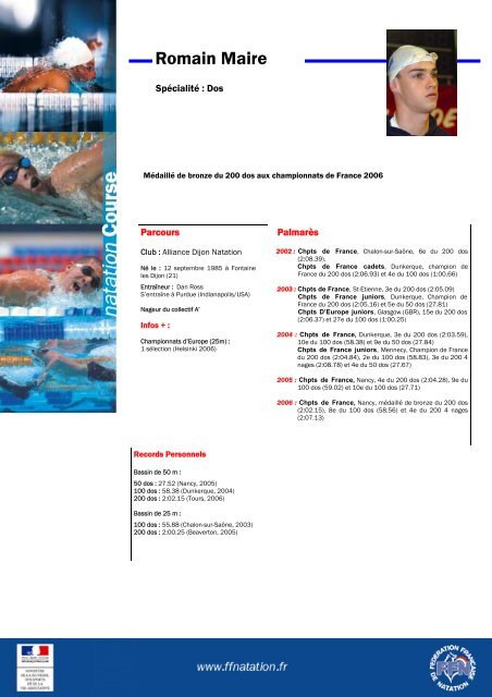 Chpts de France Istres - FÃ©dÃ©ration FranÃ§aise de Natation