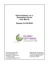 Spreadsheet Server - Release V14 R3 M54 - Global Software, Inc.
