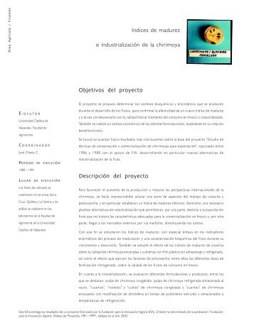 Objetivos del proyecto DescripciÃ³n del proyecto Indices de ... - Fia