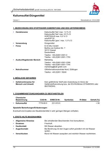 Kaliumsulfat Din (PDF | 34 KB) - Getreide AG