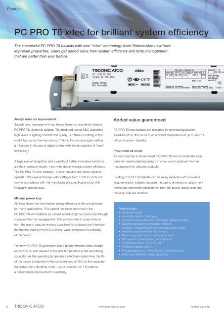 FLASH issue 16 - Tridonic connection technology