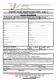 Booking Form - Kosher Travelers