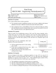 Final Exam MECH 3800 â Engineering Thermodynamics II