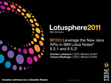 BP203 Leverage the New Java APIs in IBM Lotus ... - Mindoo GmbH