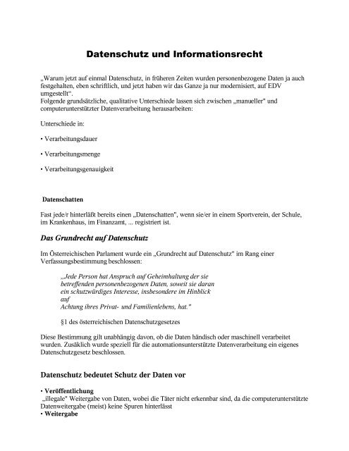 Datenschutz und Informationsrecht - Telesozial