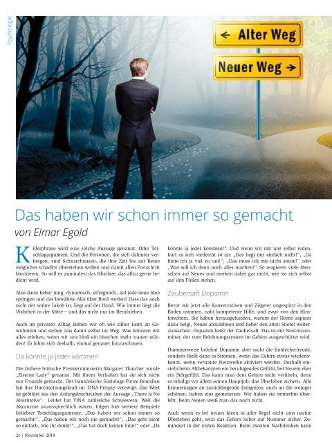 AGIL - DasMagazin, Ausgabe November 2014