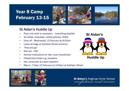 Parent Information - Year 8 2013 - St Aidan's Anglican Girls' School