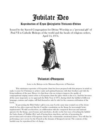Jubilate Deo, Reproduction of Typis Polyglottis Vaticanis Edition