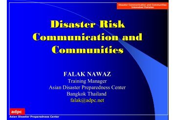 Disaster Risk Communication and Communities