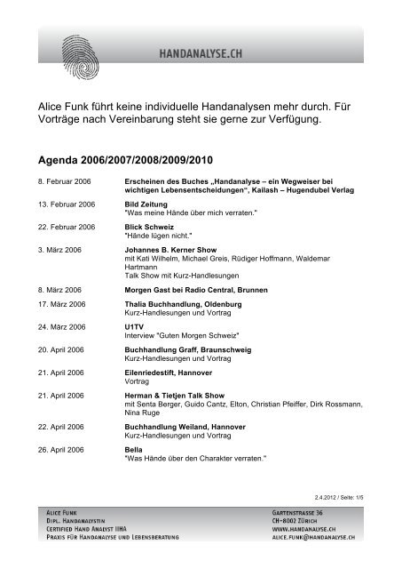 Agenda 2006/2007/2008/2009/2010 - Handanalyse