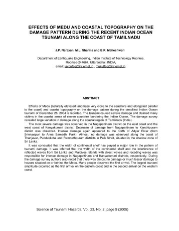 effects of medu and coastal topography on the - TsunamiChain.org