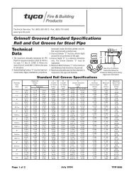 Grinnell Grooved Standard Specifications Roll and Cut Groove for ...