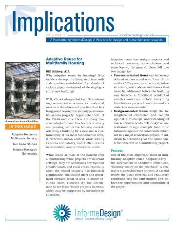 Adaptive Reuse for Multifamily Housing: Volume 4 ... - InformeDesign