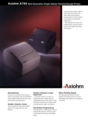 Axiohm A794 Next Generation Single Station Thermal ... - Codeo