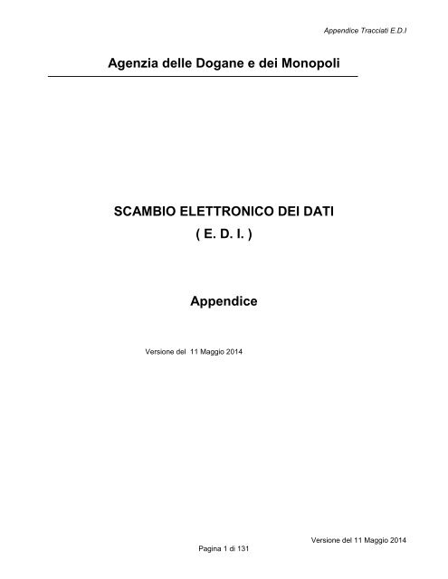 Appendice - Servizio Telematico Doganale