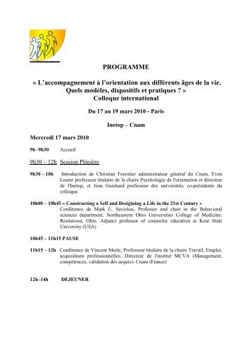 L'accompagnement Ã  l'orientation aux diffÃ©rents Ã¢ges de la vie ...